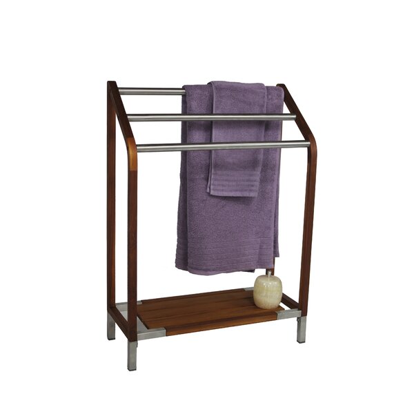 Aqua Teak Wood Towel Stand Reviews Wayfair